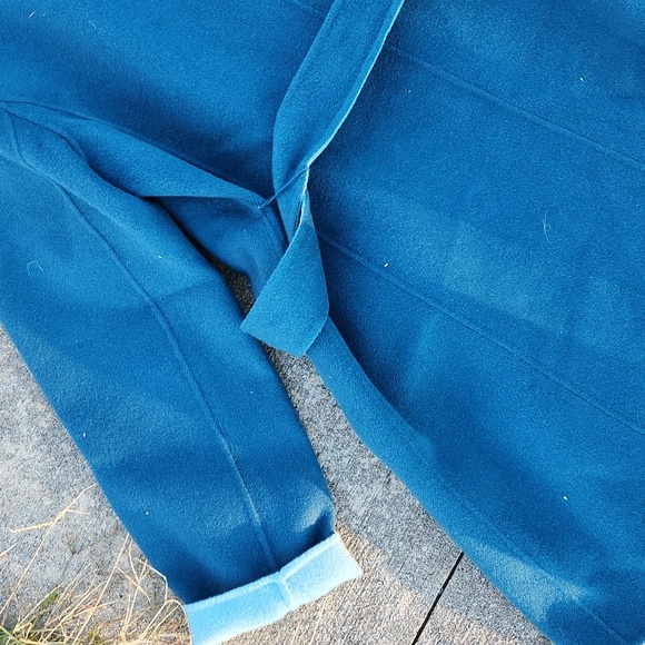 Talbots Double Face Jacket Blue Teal 16P Petite Winter Trench Coat Fall Wool - Picture 11 of 11